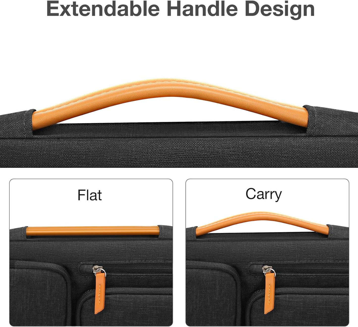 MOSISO 360 Protective Laptop Case 13 inch, 13 inch Laptop Sleeve Compatible with MacBook Air M4 M3 M2 M1 2025-2018/Pro M2 M1 2025-2016, Side Open Carrying Case with 4 Zipper Pockets&Handle, Black