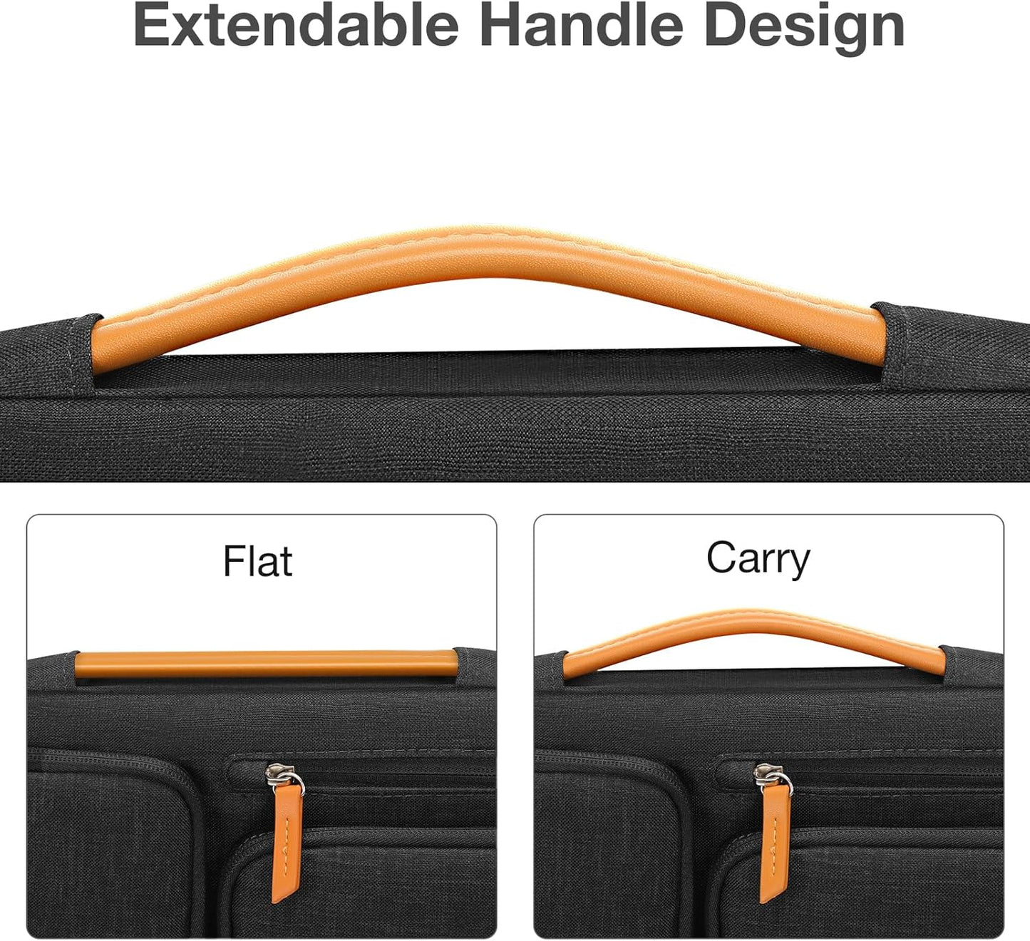 MOSISO 360 Protective Laptop Case 14 inch, 14 inch Laptop Sleeve Compatible with HP Lenovo Dell ASUS Acer, HP, Dell Latitude, Lenovo, Side Open Carrying Case with 4 Zipper Pockets&Handle, Black