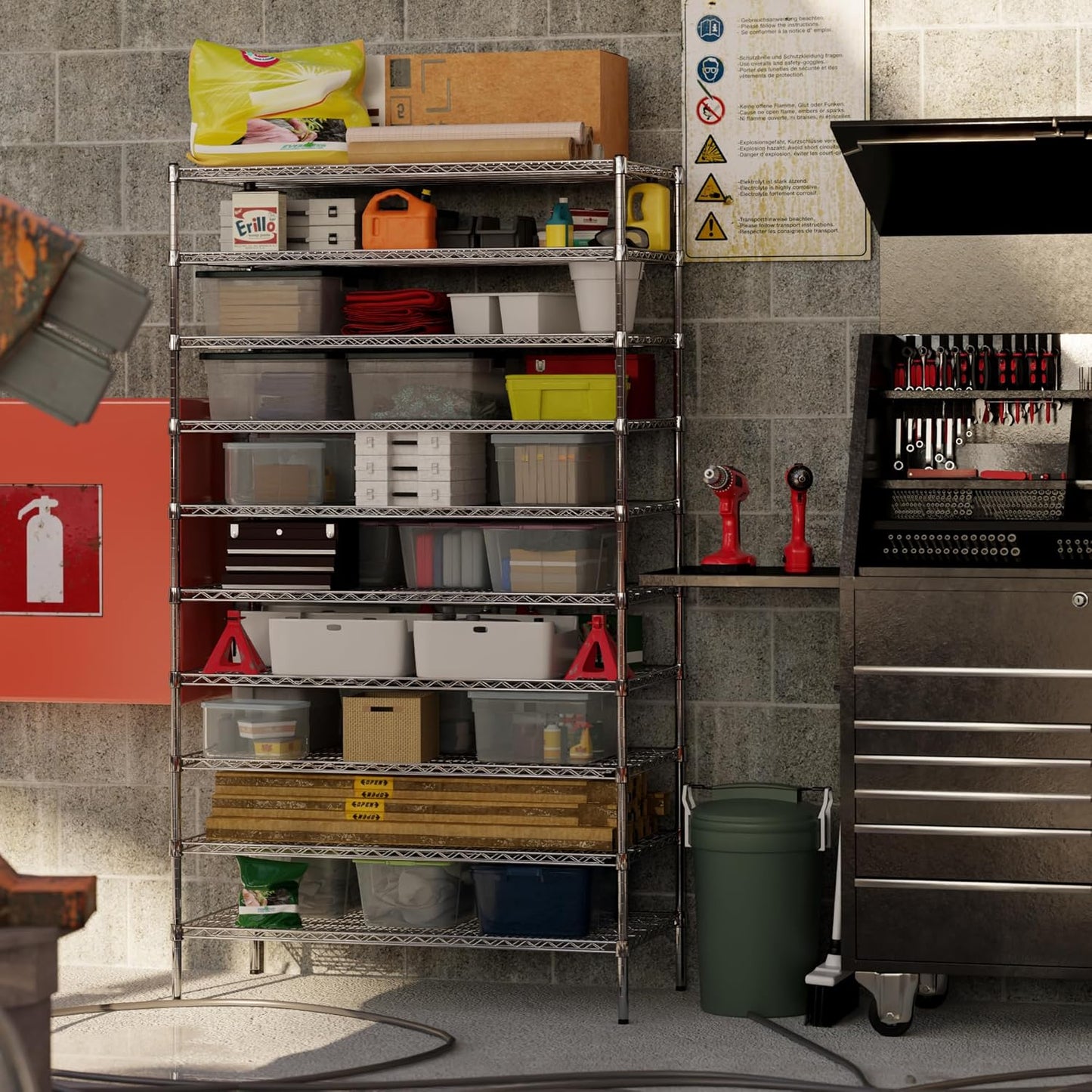 24" Deep x 48" Wide x 86" Height Wire Shelving Kit | 10-Tier | NSF Commercial Storage Rack Unit