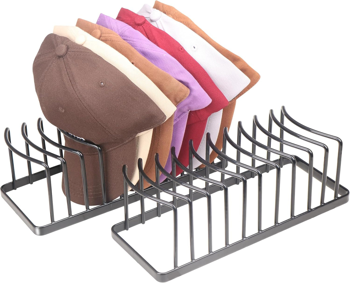 Hat Organizer for Baseball Caps - Space Saving Hat Stand Hold 20 Caps - Premium Metal Hat Rack for Baseball Caps Display & Organizer Neat and Orderly for Closet