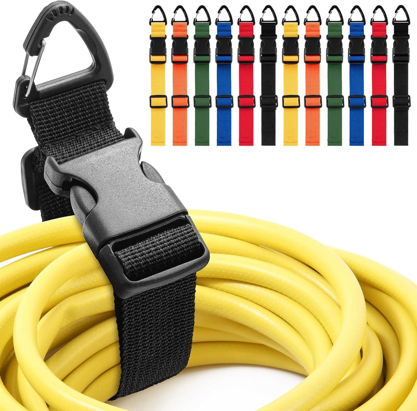 12 Pack 17 Inch Adjustable Extension Cord Holder Organizer with Triangle Clips for Garage Organization and Storage Heavy Duty Extension Cord Hanger for Men Workshop (Multicolor)