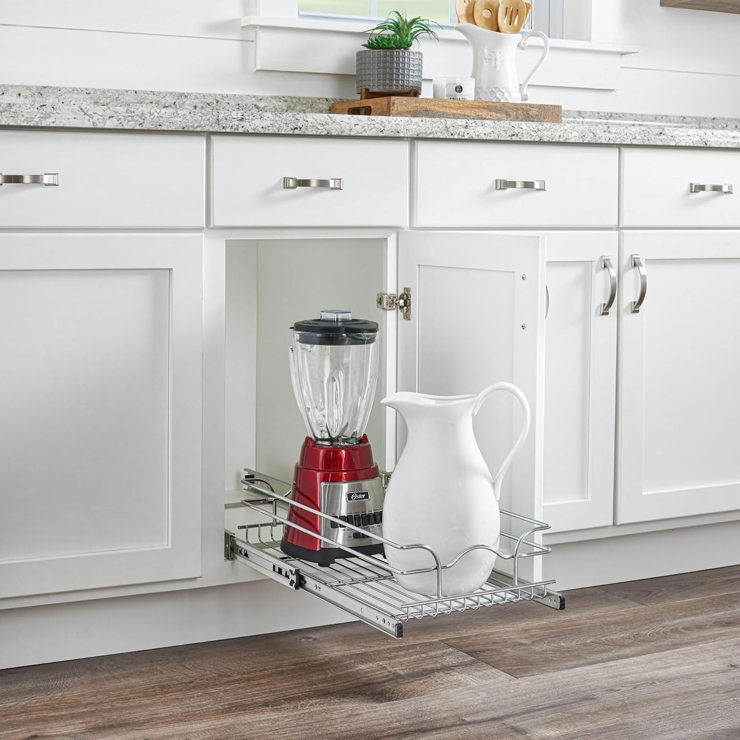 Rev-A-Shelf Kitchen Cabinet Pullout Shelf and Drawer Organizer Slide Out Pantry Storage Basket in Multiple Sizes, 12 x 20 In, 5WB1-1220CR-1