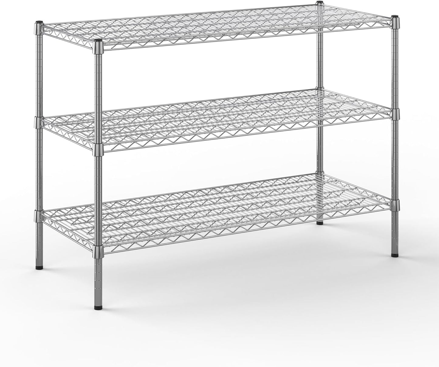 21" Deep x 48" Wide x 34" Height Wire Shelving Kit | 3-Tier | NSF Commercial Storage Rack Unit