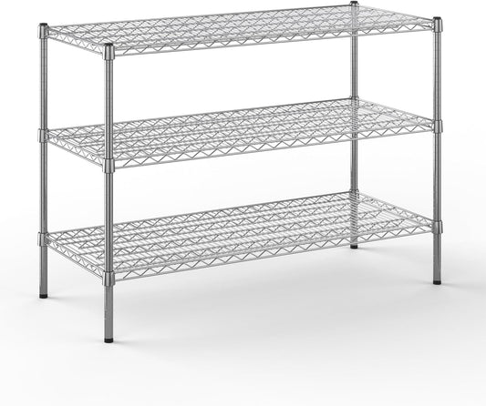 21" Deep x 48" Wide x 34" Height Wire Shelving Kit | 3-Tier | NSF Commercial Storage Rack Unit