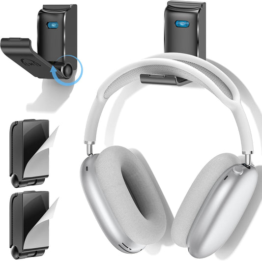 Headphone Stand Wall Mount, Gaming Headset Wall Shelf & Desk Holder, Hook Hanger, for Office / PS5/ XBOX/ PS4 Headset, Must Have Video Game Accessories, Essentials & Gift for Boys & Girls- 2 Pack