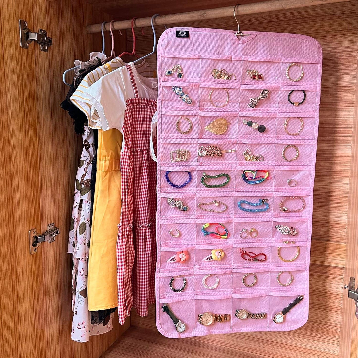 BB Brotrade Hanging Jewelry Organizer,Accessories Organizer,80 Pocket Organizer for Holding Jewelries