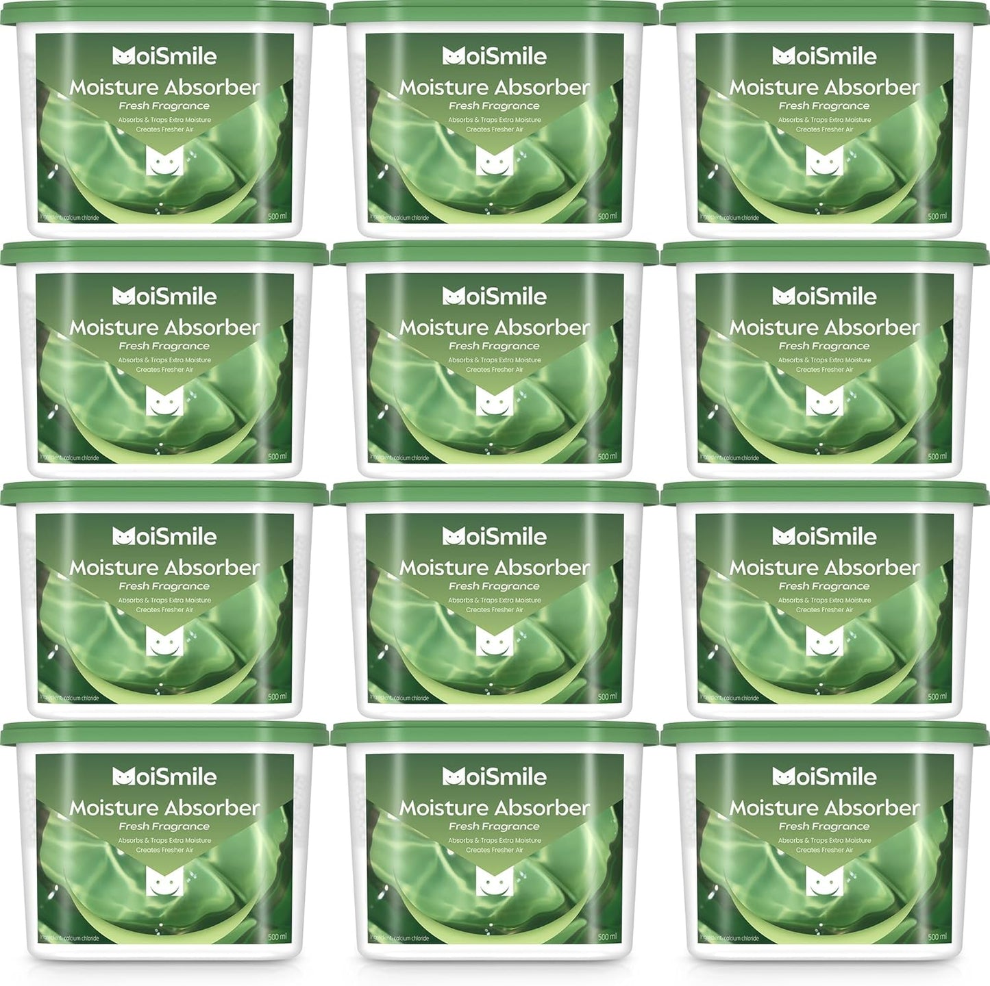 Moisture Absorbers 12 Pack, Fresh Fragrance Closet Dehumidifier for Bathroom, Car ＆ Basement, 10.5 oz Refillable Humidity Absorber Boxes