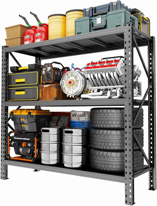Garage Storage Shelves,5 Tier Shelving Unit, 40 inch Wide, 18” Deep, 78” Tall Organizer Metal Shelf for Basement/Laundry/Pantry Heavy Duty, Adjustable,Easy to Install (3Tier-67"WX20D"X63H)