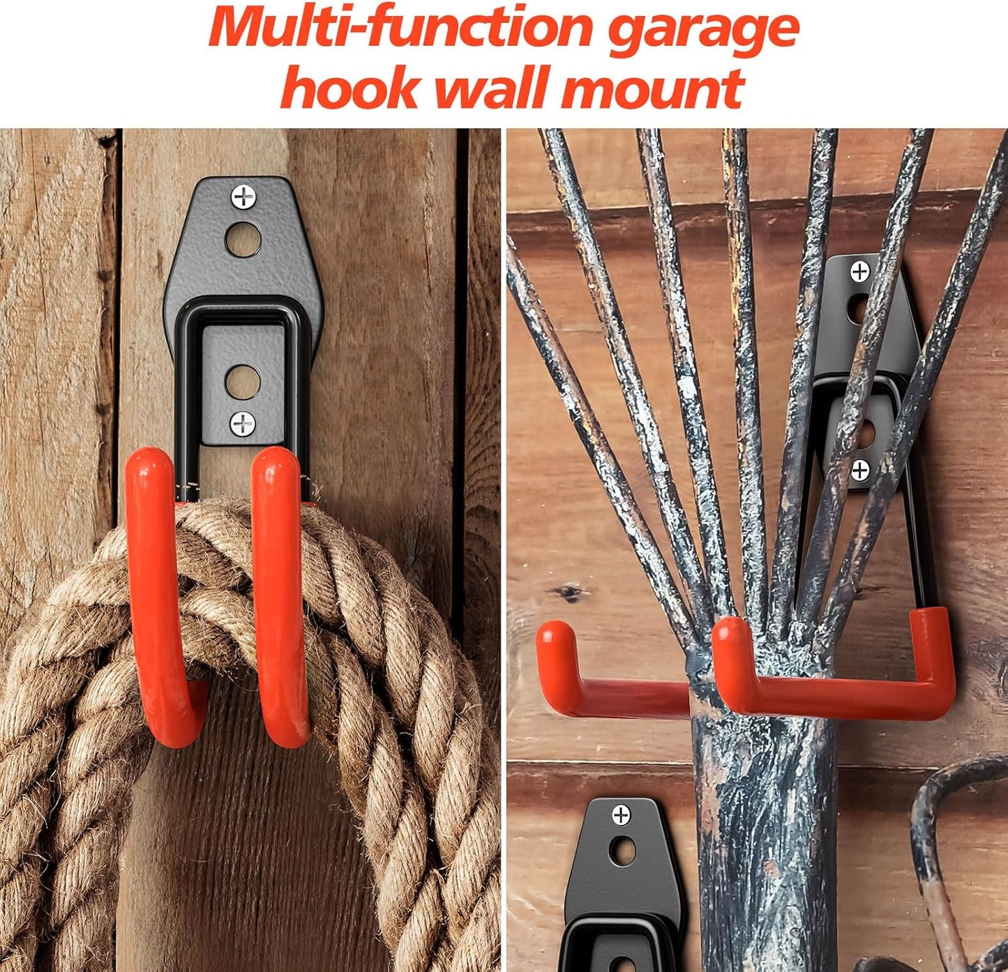 30 Pack Heavy Duty Garage Hooks,Solid Steel Wall Mount Hangers,with Anti-Slip Coating,for Hanging and Organising Ladder,Bike,Ropes,Broom,Garden,Yard and Power Tools