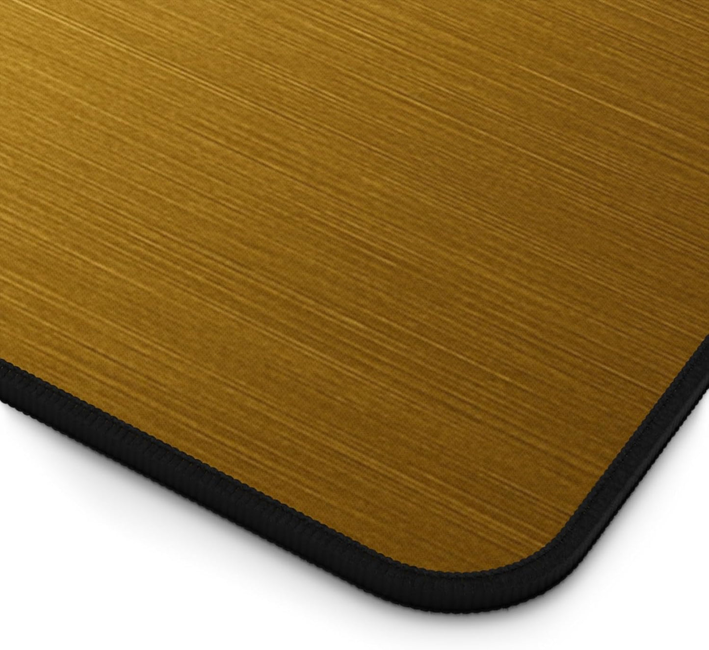 Brushed Metal Texture Desk Mat - Extended Mouse Pad & Desk Pad, Neoprene Surface, Non-Slip Rubber Base, Stitched Edges, Desk Protector for Keyboard & Mouse (Gold, 12x22)