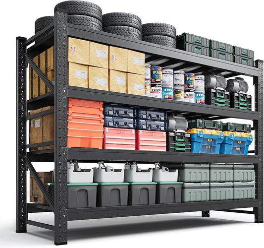 Letaya 4000LBS Storage Shelves Heavy Duty,60" W Garage Shelving Units, 4 Tier Adjustable Utility Rack Shelf,Large Metal Industrial Shelves,for Shop,Warehouse,Basement (60" W x 24" D x 70" H)