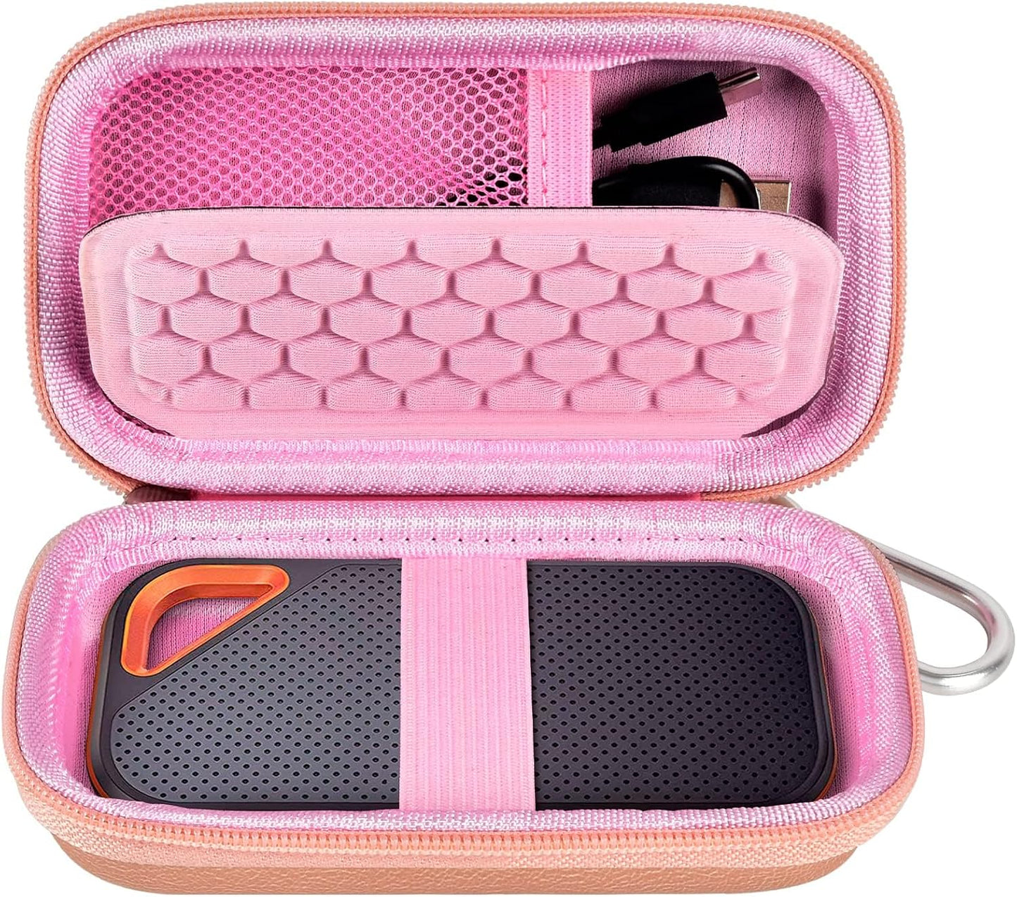 Hard Case Compatible with SanDisk Extreme PRO 500GB 1TB 2TB 4TB Portable External SSD. Carrying Travel Holder for Crucial X8 Solid State Drive (Box Only)-Rose Gold