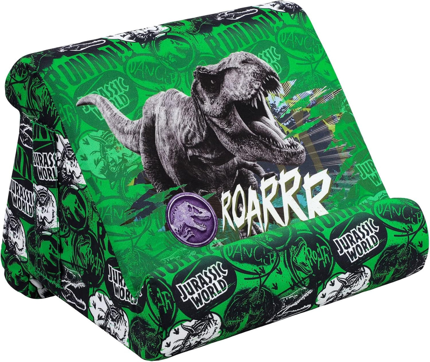 Flippy Original Tablet Pillow Stand & iPad Holder, Gift for Book Lovers & Readers, Multi-Angle Stand with Storage for Lap, Desk & Bed, Compatible with Kindle, Fire, iPad & Samsung, Jurassic World