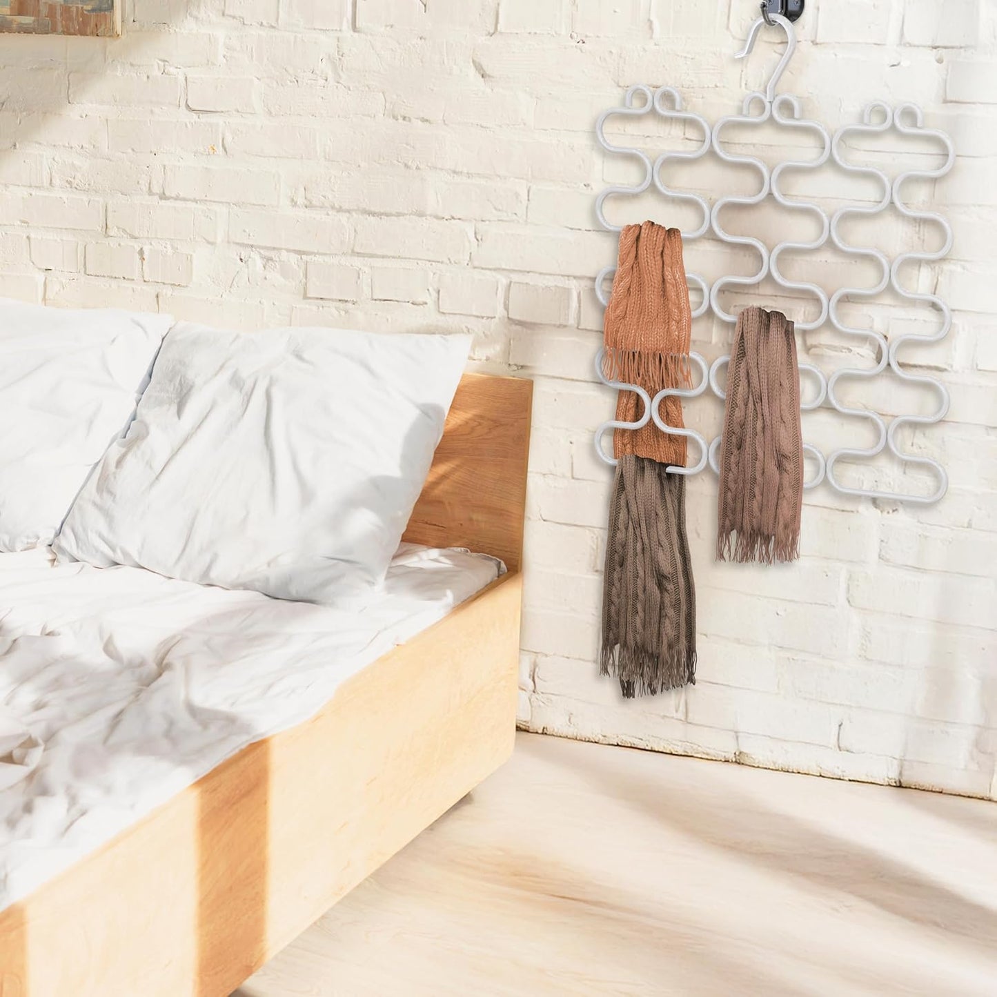 Deco Brothers Scarf Hanger for Closet, 23 Loop, White