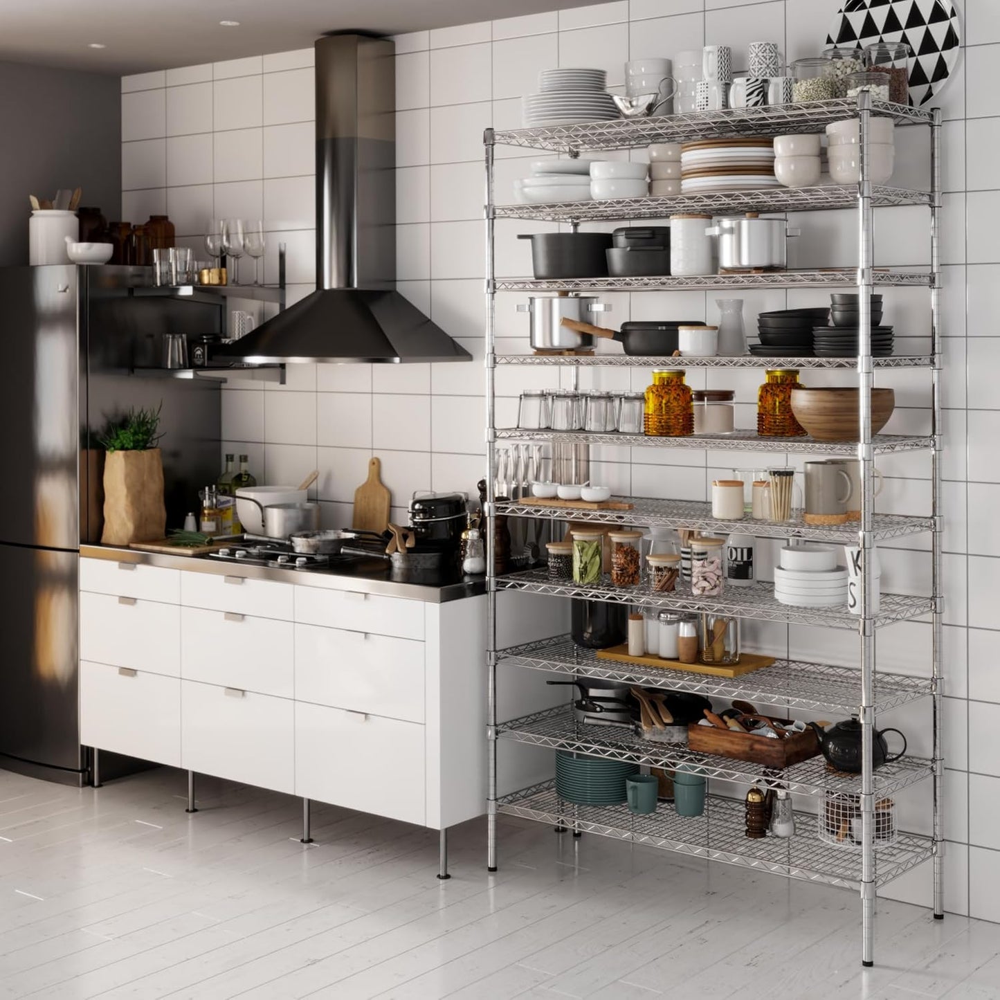 18" Deep x 48" Wide x 86" Height Wire Shelving Kit | 10-Tier | NSF Commercial Storage Rack Unit