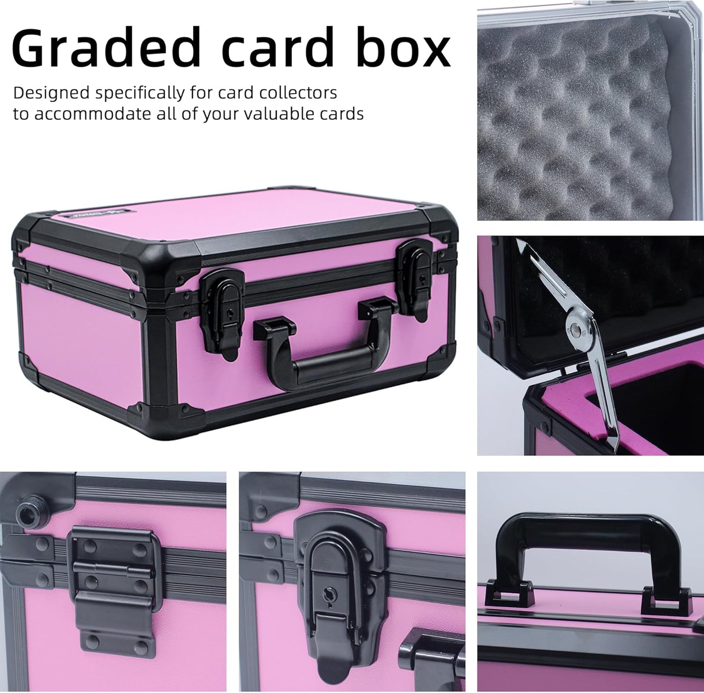 Graded Card Storage Box; Durable Sports, PSA Card Storage Case- Trading Card Storage Box - PSA Slab Case For Top Loaders (PINK, 14.17x11.2x7 inches)