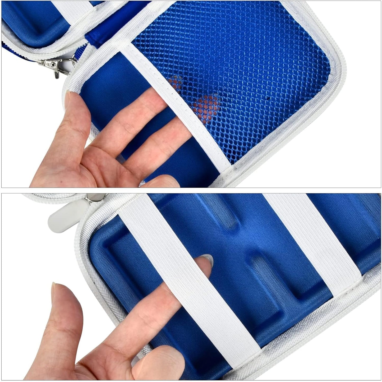 Case Compatible with Samsung T7/ for T7 Touch Portable SSD - 1TB, 2TB, 500GB USB 3.2 External Solid State Drive. Carrying Travel Box for 2 Pack Samsung SSD and Cables (Box Only) - Blue