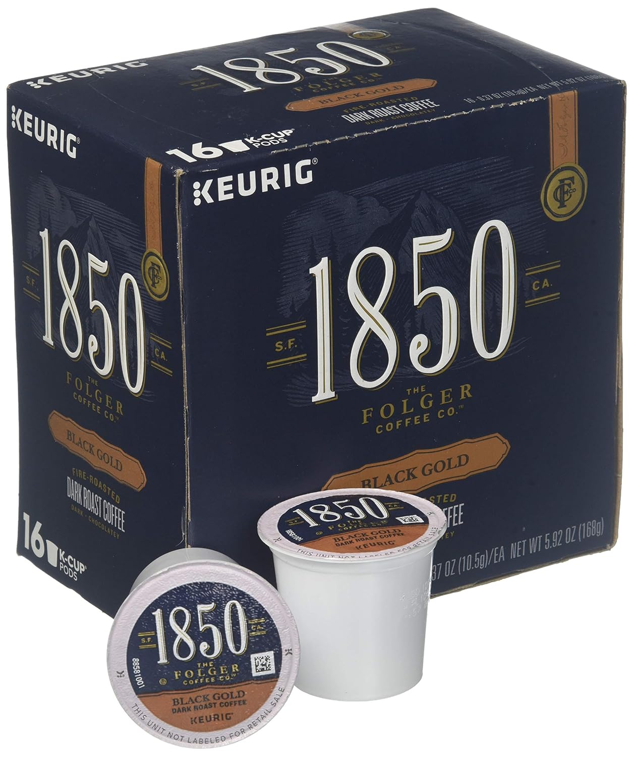 Folgers 1850 Black Gold Keurig K-Cups coffee 16 pods, pack of 1