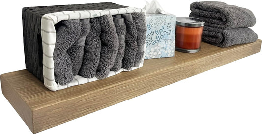 joelsantiques - 36 Inch Wooden Floating Shelves for Wall - 36x8x2 in - Made of Natural Wood - Heavy Duty Rustic Wall Shelves for Bedroom - Perfect for Living Room, Kitchen - Beige