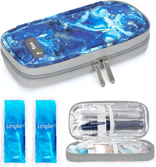 YOUSHARES Insulin Cooler Travel Case - Portable Refrigerated Medicine Case for Insulin Pen, Medication and Diabetic Supplies with 2 TSA Approved Ice Pack