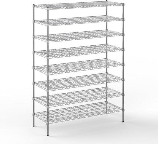 21" Deep x 54" Wide x 74" Height Wire Shelving Kit | 8-Tier | NSF Commercial Storage Rack Unit