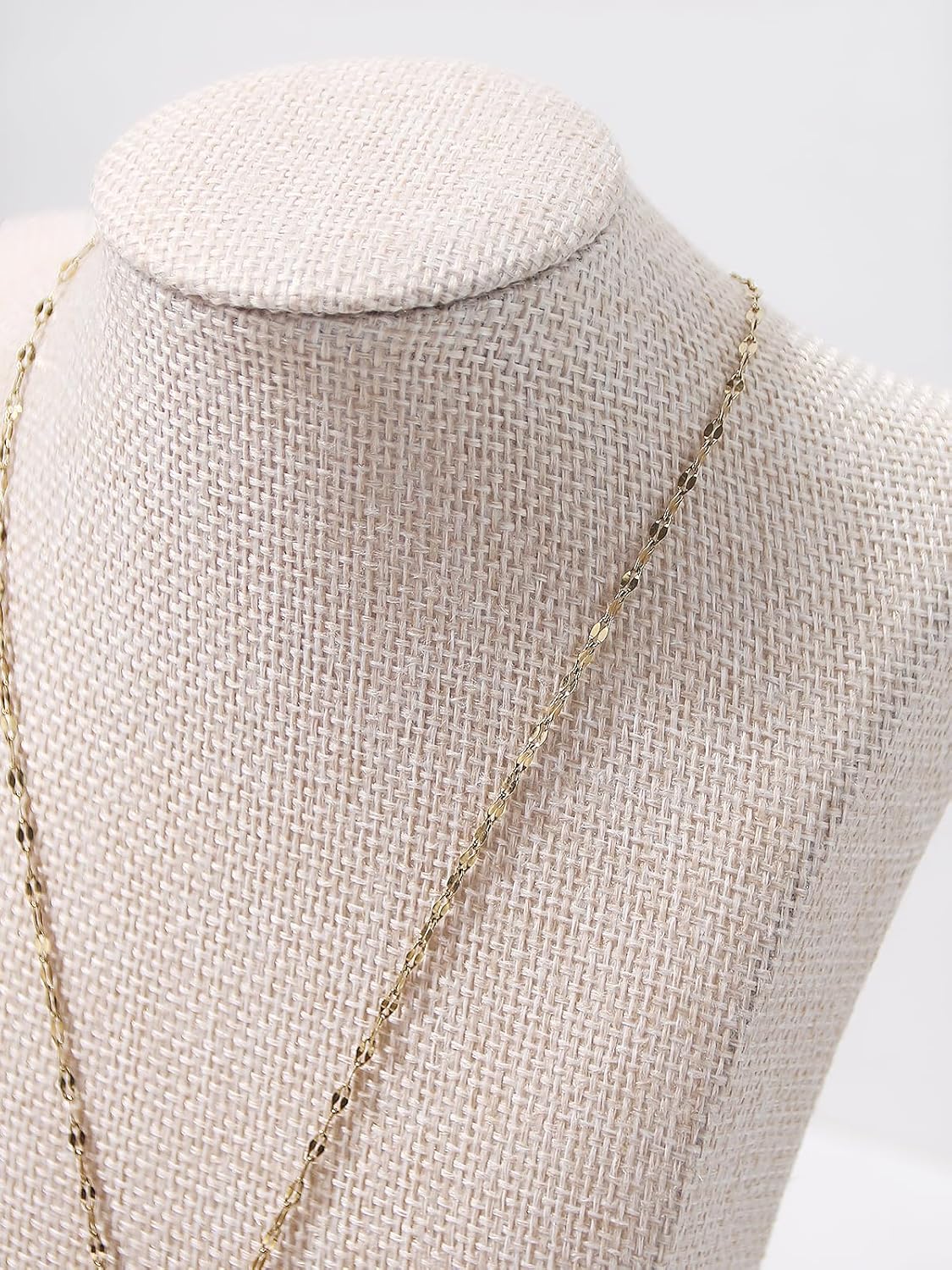 Necklace Bust Stand for Selling, Linen Necklace Display Holder, Jewelry Necklace Organizer Rack for Home Use or Store Show (9" Height)