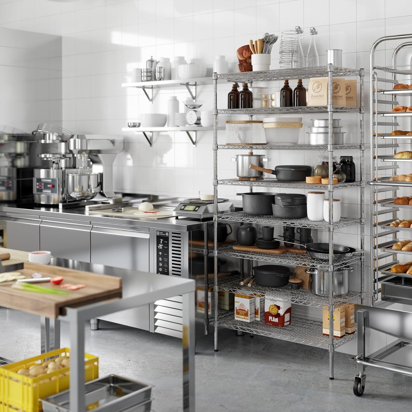 18" Deep x 36" Wide x 74" Height Wire Shelving Kit | 8-Tier | NSF Commercial Storage Rack Unit