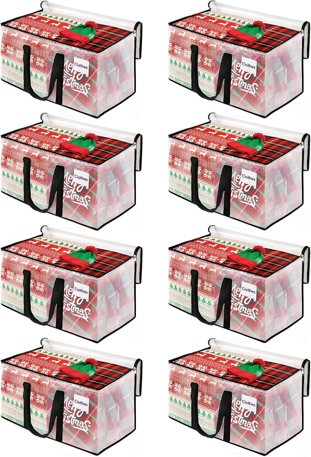 BlissTotes 8-Pack Heavy Duty Extra Large Clear Moving Bags (125L)