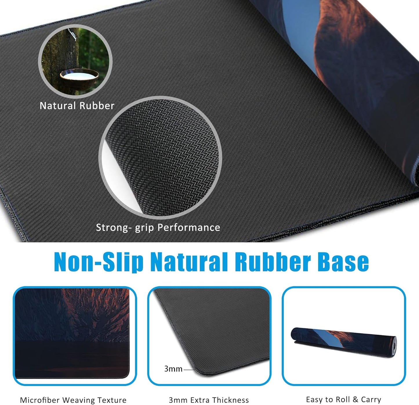 Fantasy Landscape Large Gaming Mouse Pad,Waterproof Desk Mat for Desktop,Non-Slip Rubber Base Mousepad with Stitched Edges for Laptop Office and Home 35.4X15.7 Inch
