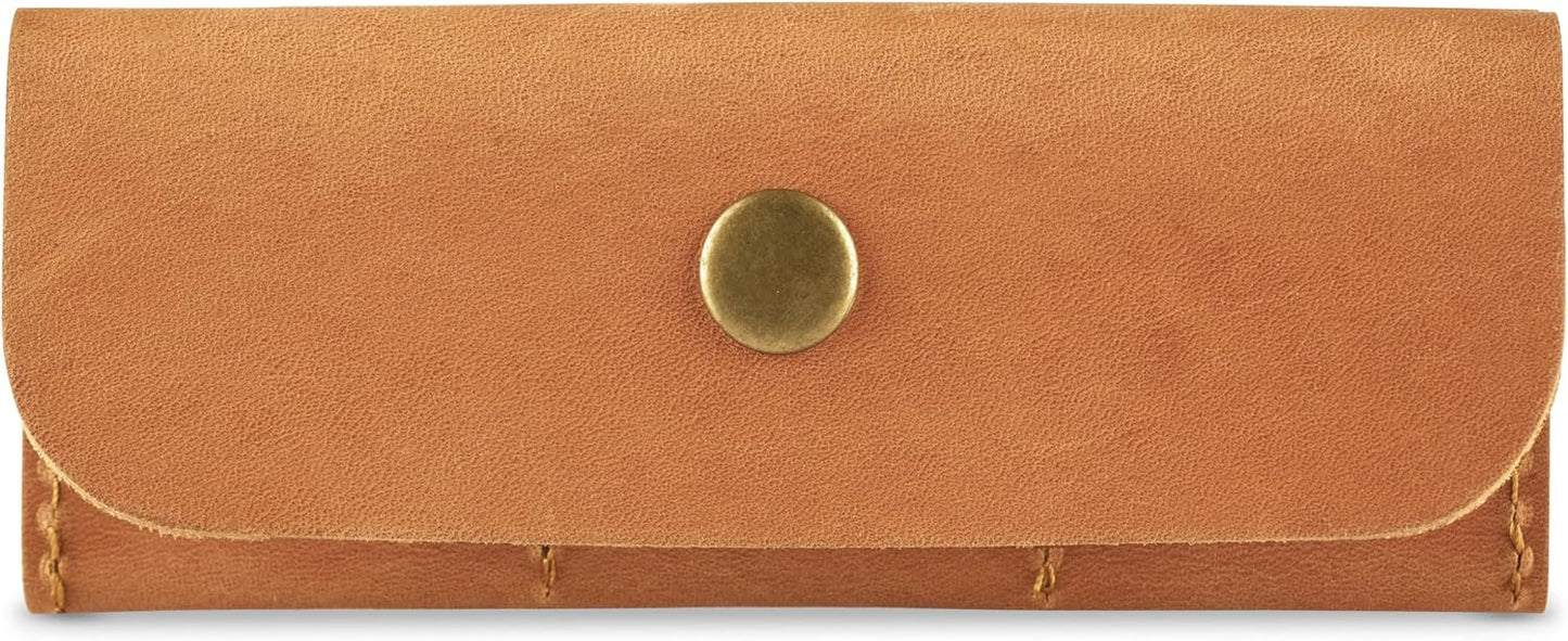 Leather SD/Micro SD Card Holder & Organizer, Storage Case, Travel Memory Card Cover (Vintage Brown)