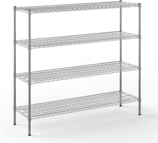 18" Deep x 60" Wide x 54" Height Wire Shelving Kit | 4-Tier | NSF Commercial Storage Rack Unit