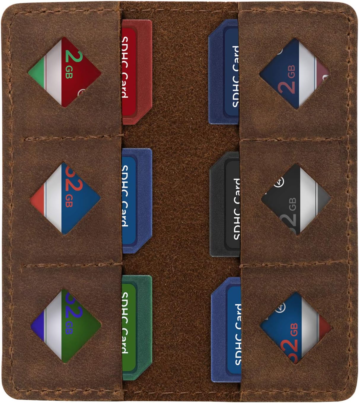 MegaGear Leather SD Card Holder with 12 Card Slots