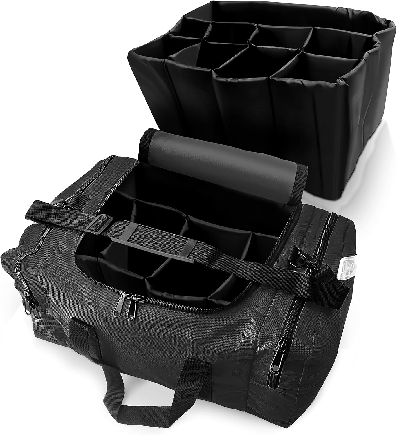 ASA TECHMED Large EMT First Responder Trauma Medical Bag Empty for Home 21x12x9 Inches, Office, School, EMTs, Paramedics, First Responders, Black