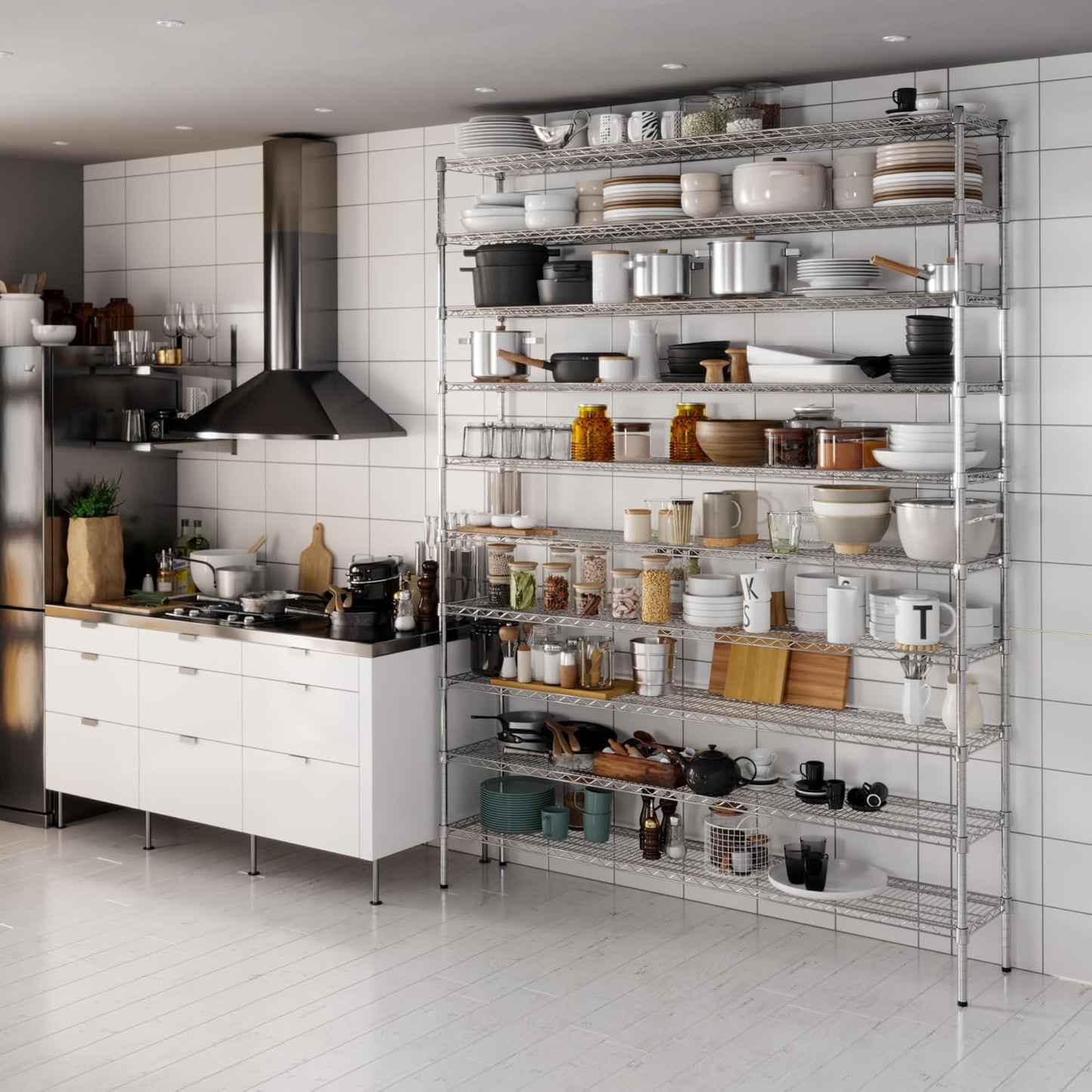 14" Deep x 72" Wide x 96" Height Wire Shelving Kit | 10-Tier | NSF Commercial Storage Rack Unit