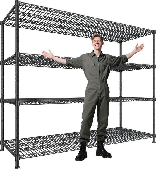 2500 LBS Storage Shelves 68.1"W Wire Shelving Unit, Garage Shelving Heavy Duty, Adjustable Metal Shelving for Garage, Pantry, Kitchen, Basement, Warehouse, Business 68.1"W x 20.9"D x 70.9"H