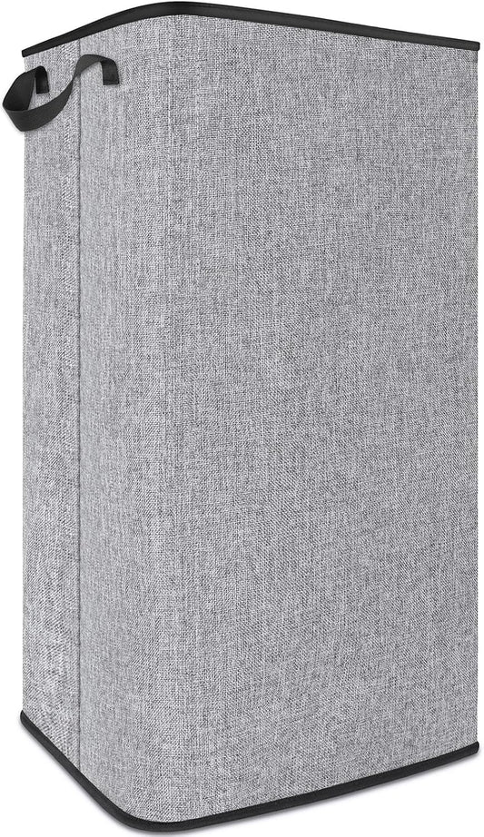 SNIGJAT Extra Large Laundry Hamper, 100 L Tall Laundry Basket with Sturdy Handles, Dirty Clothes Basket for Bedroom, Large Hamper, Sturdy Storage Organizer for Clothes Toys Grey