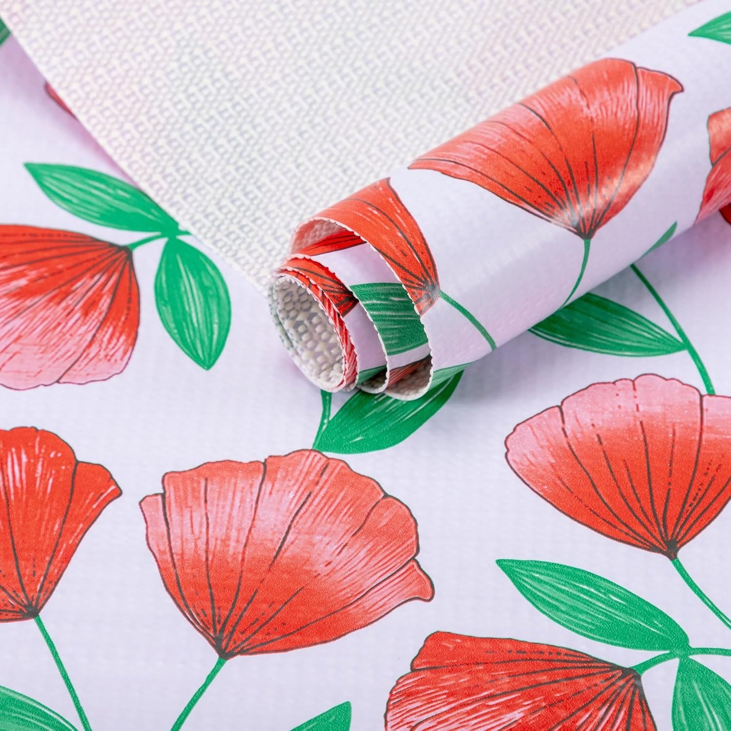 12" W x 120" L Floral Drawer and Shelf Liner for Cabinets, Non-Adhesive Strong Grip Non-Slip Flower Shelf Cabinet Kitchen Shelf Liners for Kitchen Cabinets