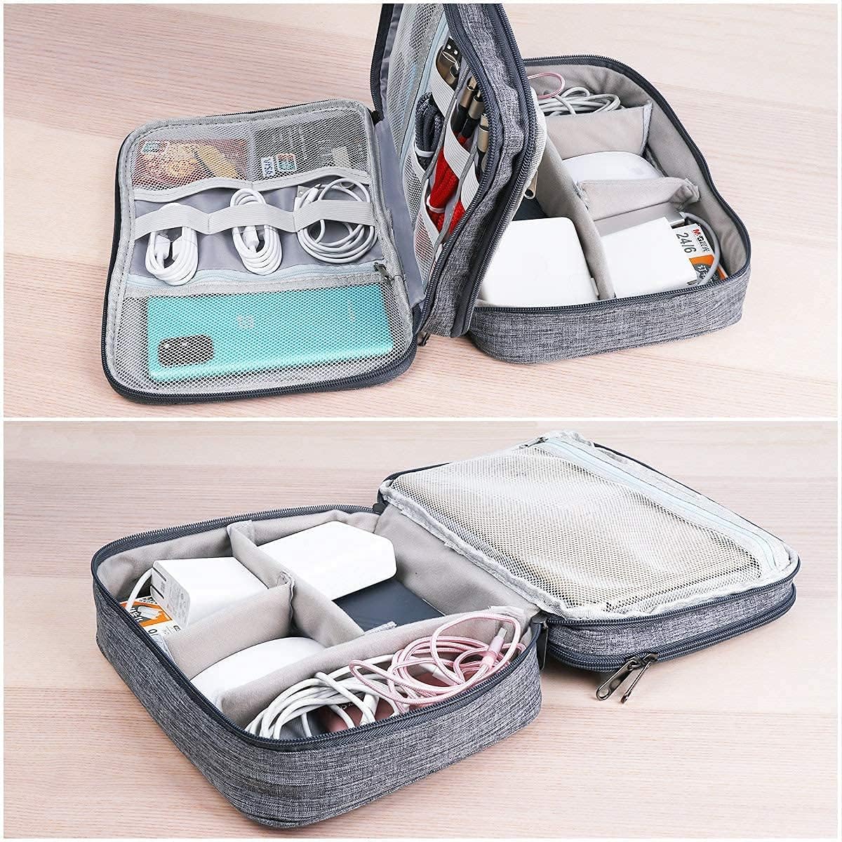 Electronics Organizer, Jelly Comb Electronic Accessories Cable Organizer Bag Waterproof Travel Cable Storage Bag for Charging Cable, Power Bank, iPad