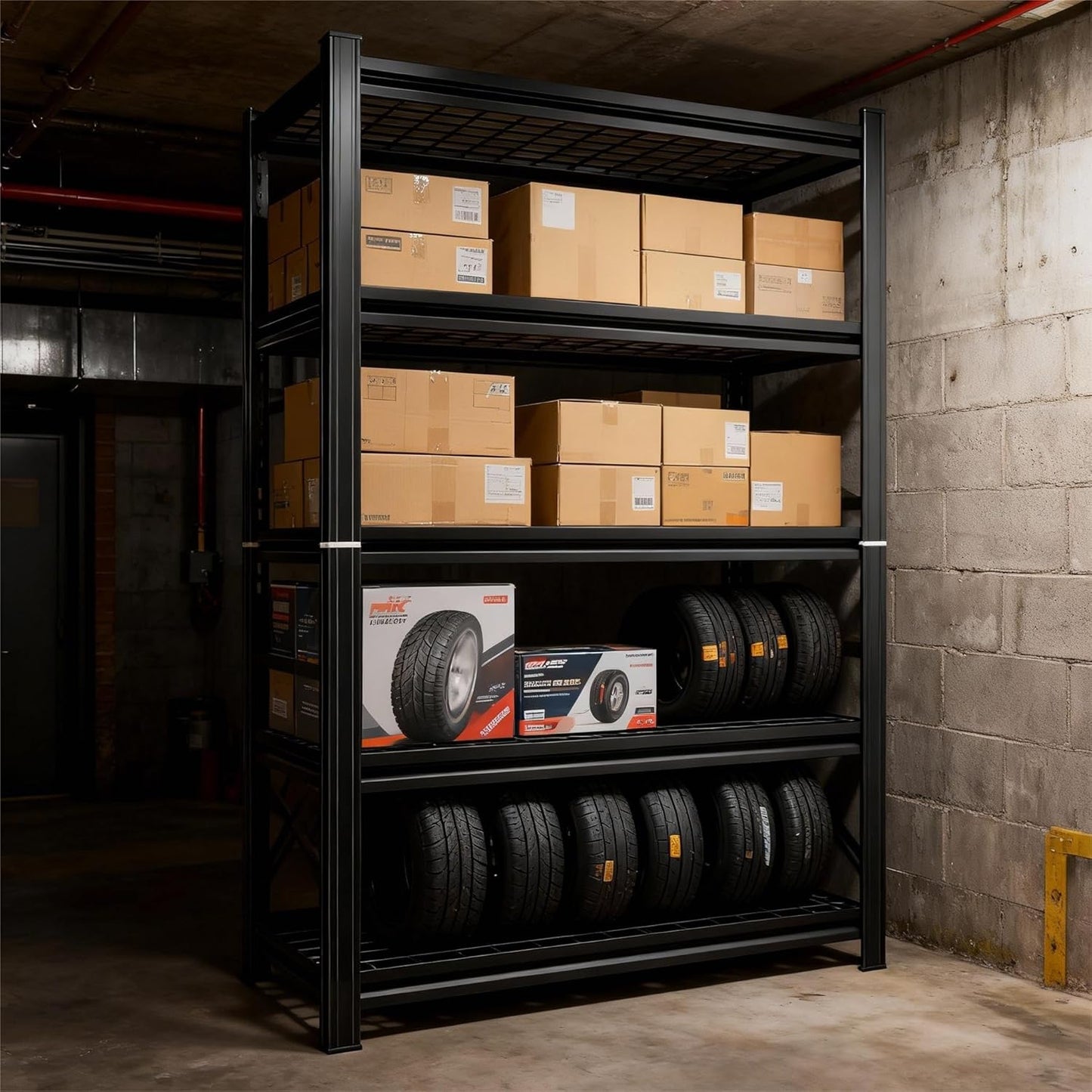 35''W Wire Shelving Unit, 3000 Lbs Heavy-Duty Garage Storage Shelves, 5-Tier Adjustable Reinforced Shelves for Laundry Rooms, Basements, Kitchens&Outdoor (35''W*16''D*72''H, 5-TIER-wire shelving)