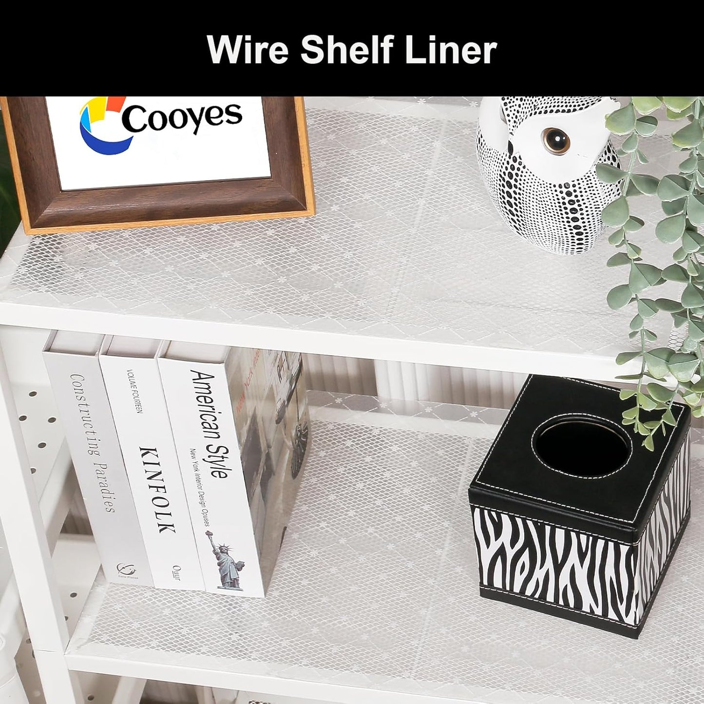 Cooyes Shelf Liner – Premium Non-Adhesive Cabinet & Drawer Liner for Kitchen – Waterproof Shelf Paper with Modern Pattern – Durable EVA Cabinet Mat – Easy to Cut （11.8" W x 360" L）