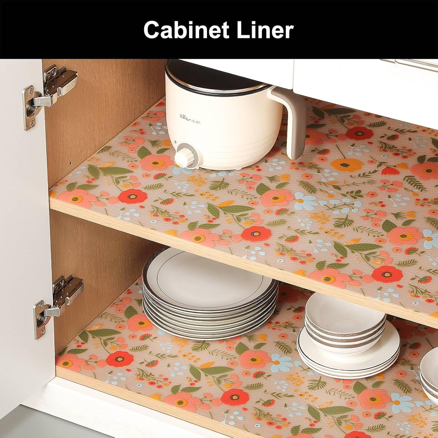 Cooyes Shelf Liner – Premium Non-Adhesive Cabinet & Drawer Liner for Kitchen – Waterproof Shelf Paper with Modern Pattern – Durable EVA Cabinet Mat – Easy to Cut (23.6" W x 360" L)