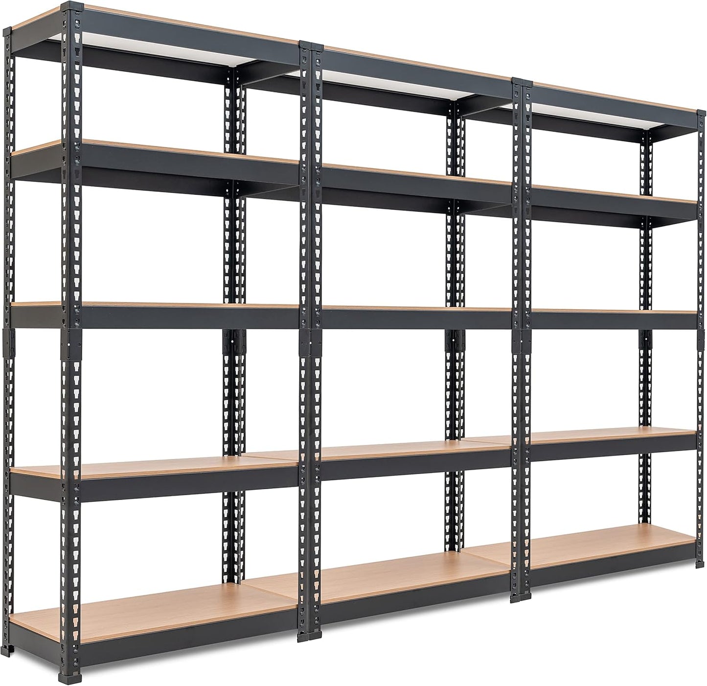 HOMEDANT 5 Tier Storage Shelves Adjustable Laminated Boltless Garage Metal Shelving Unit Heavy Duty Utility Rack Shelf Warehouse Pantry Closet Kitchen (3, (S) 28" W, Black)