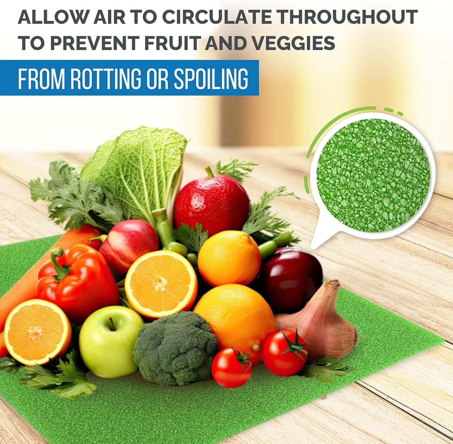Fruit & Veggie Life Extender Drawer Liner - Refrigerator Organizers and Storage, Fridge Shelf Liners