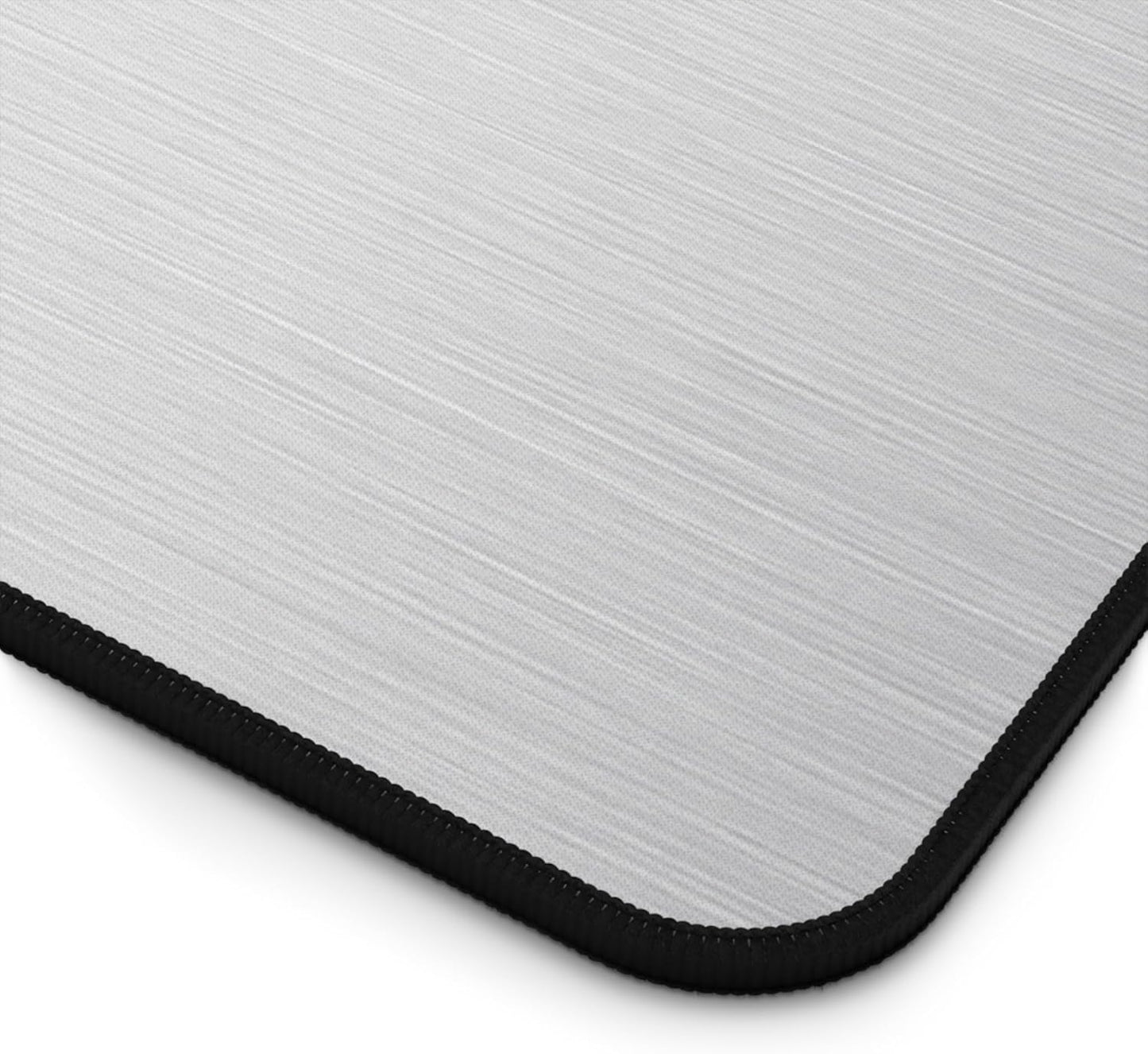 Brushed Metal Texture Desk Mat - Extended Mouse Pad & Desk Pad, Neoprene Surface, Non-Slip Rubber Base, Stitched Edges, Desk Protector for Keyboard & Mouse (Silver, 12x18)