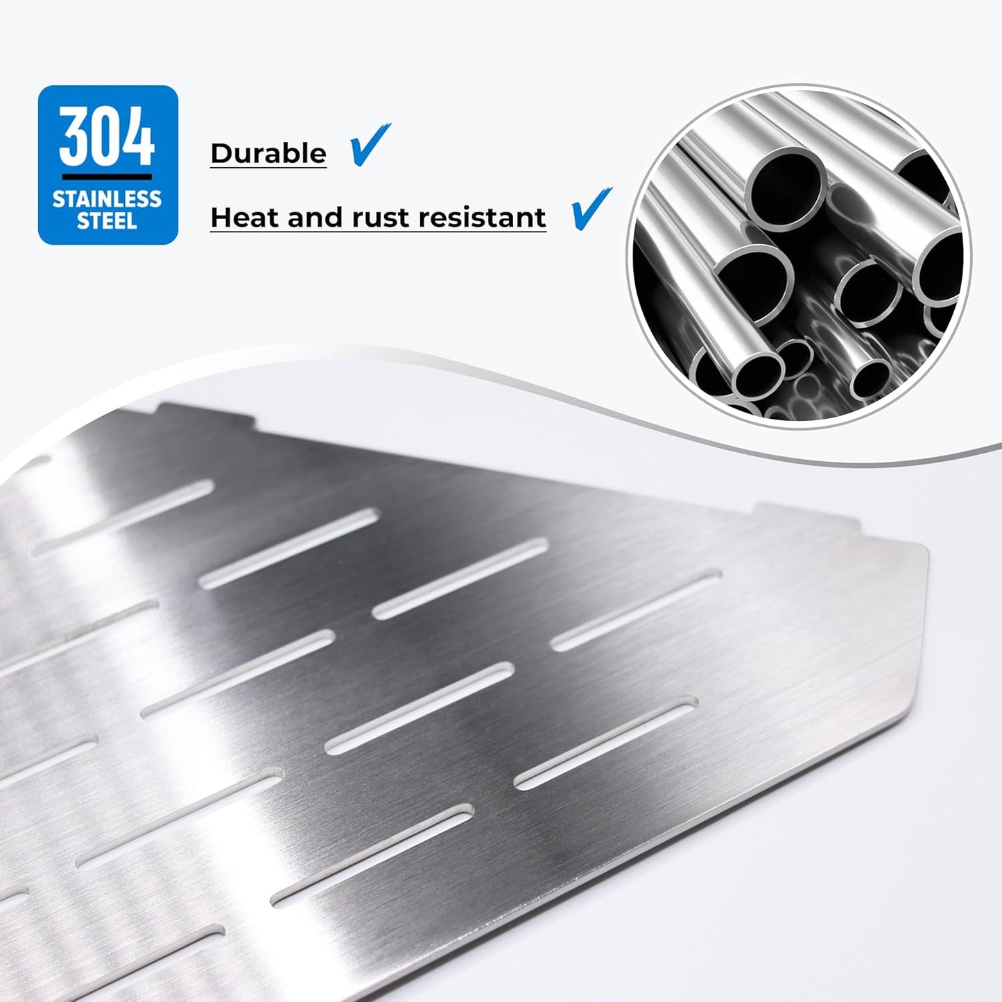 FerdY 2-Pack 10" Brushed Nickel Recessed Corner Shower Shelf, for Tiled Bathroom Walls, 304 Stainless Steel Floating Shelf, Shower Caddy Storage Shelves, No Drilling Required, Striped Diamond