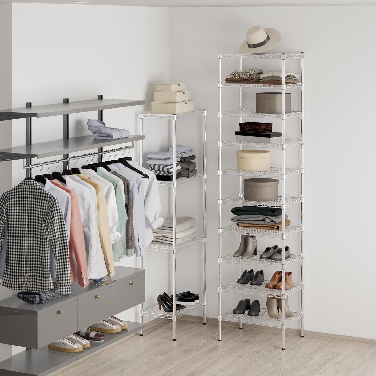 18" Deep x 24" Wide x 96" Height Wire Shelving Kit | 10-Tier | NSF Commercial Storage Rack Unit
