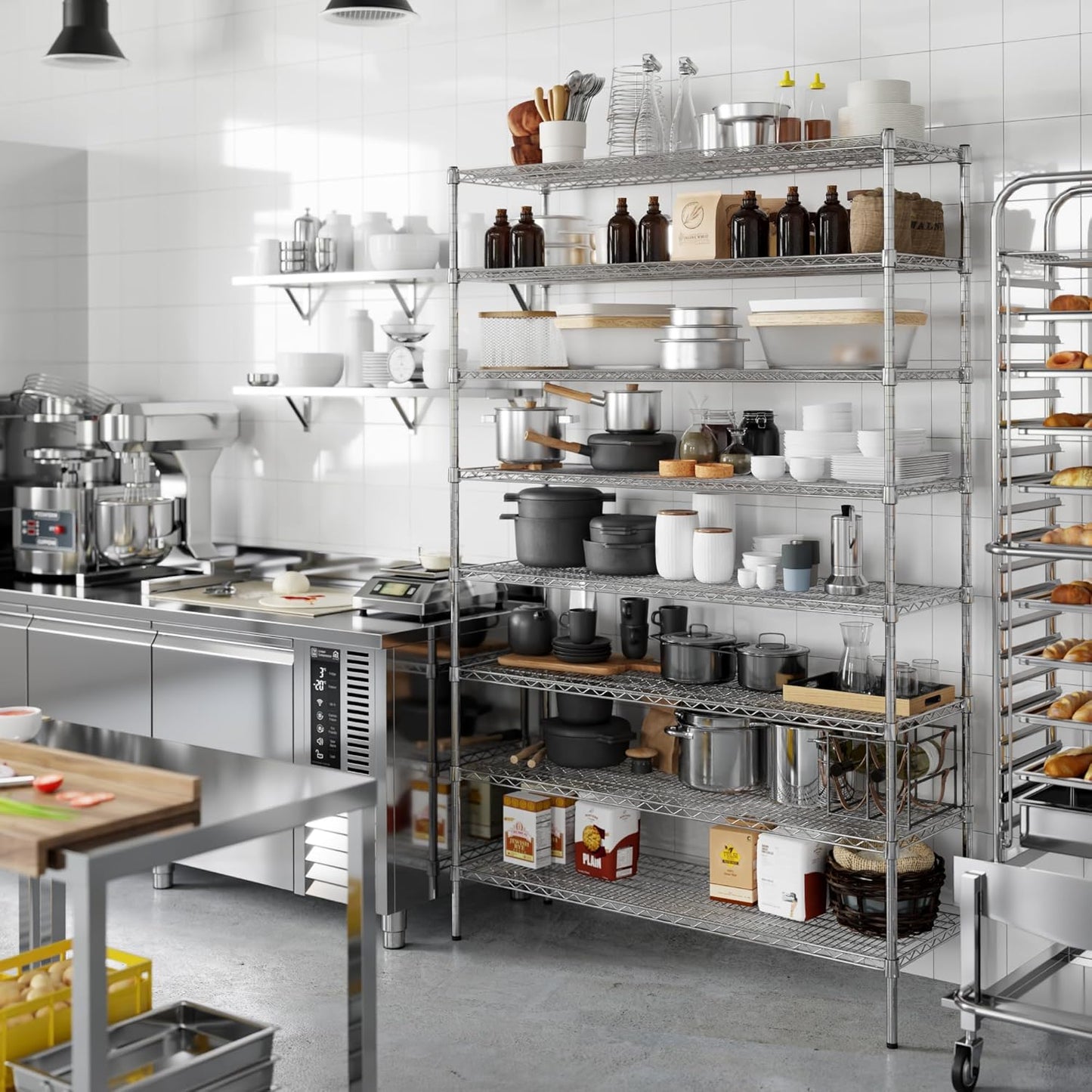 18" Deep x 54" Wide x 86" Height Wire Shelving Kit | 8-Tier | NSF Commercial Storage Rack Unit
