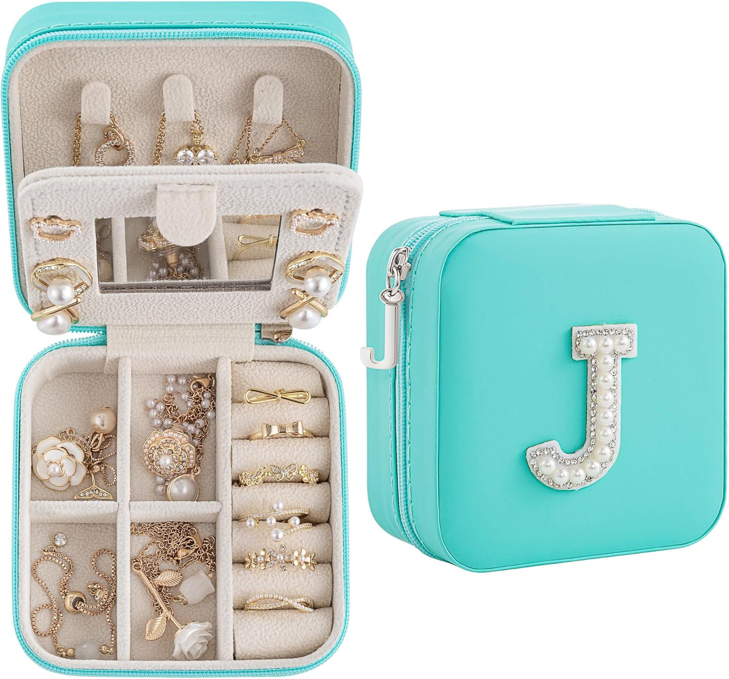 Birthday Gifts For Women - Initial Jewelry Box & Travel Case, Gifts for Wife, Girlfriend, Bridesmaid