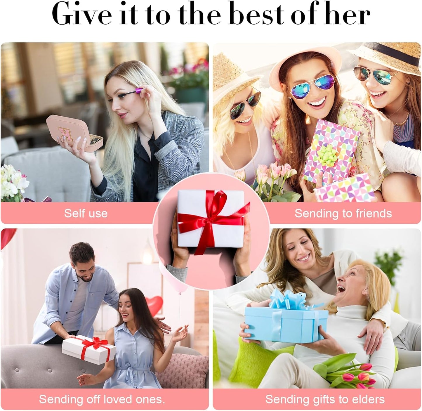 TopPerfekt Travel Jewelry Case Travel Jewelry Box With Mirror, Jewelry Organizer Bridal Shower Gifts To Her, Earring Travel Case, Trendy Gift for Women and Girls (U, Pink)