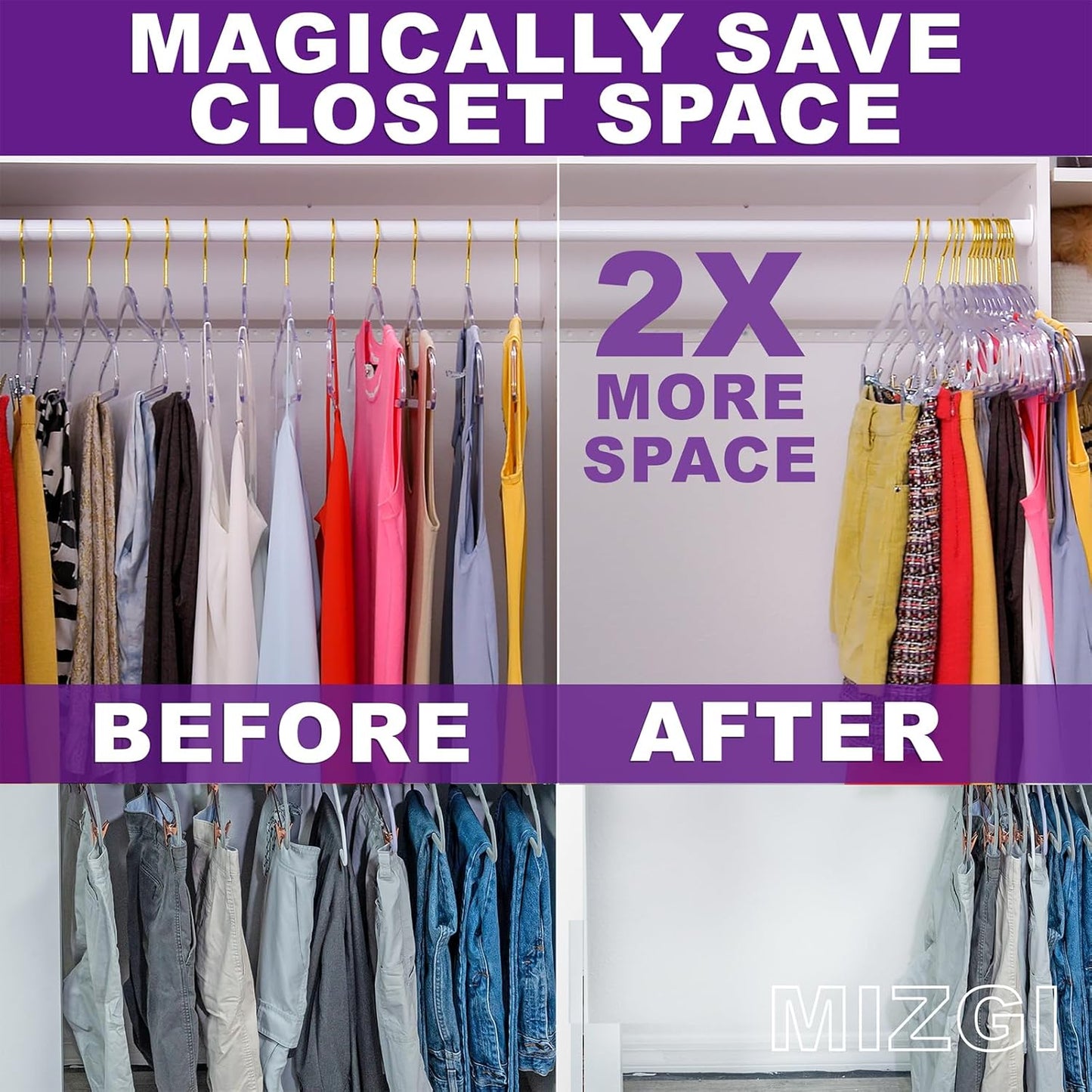 Premium Clear Invisible Acrylic Hangers, 20 Pack Ultra Slim & Space Saving Suit Hangers for Coats, Pants & Dress Clothes